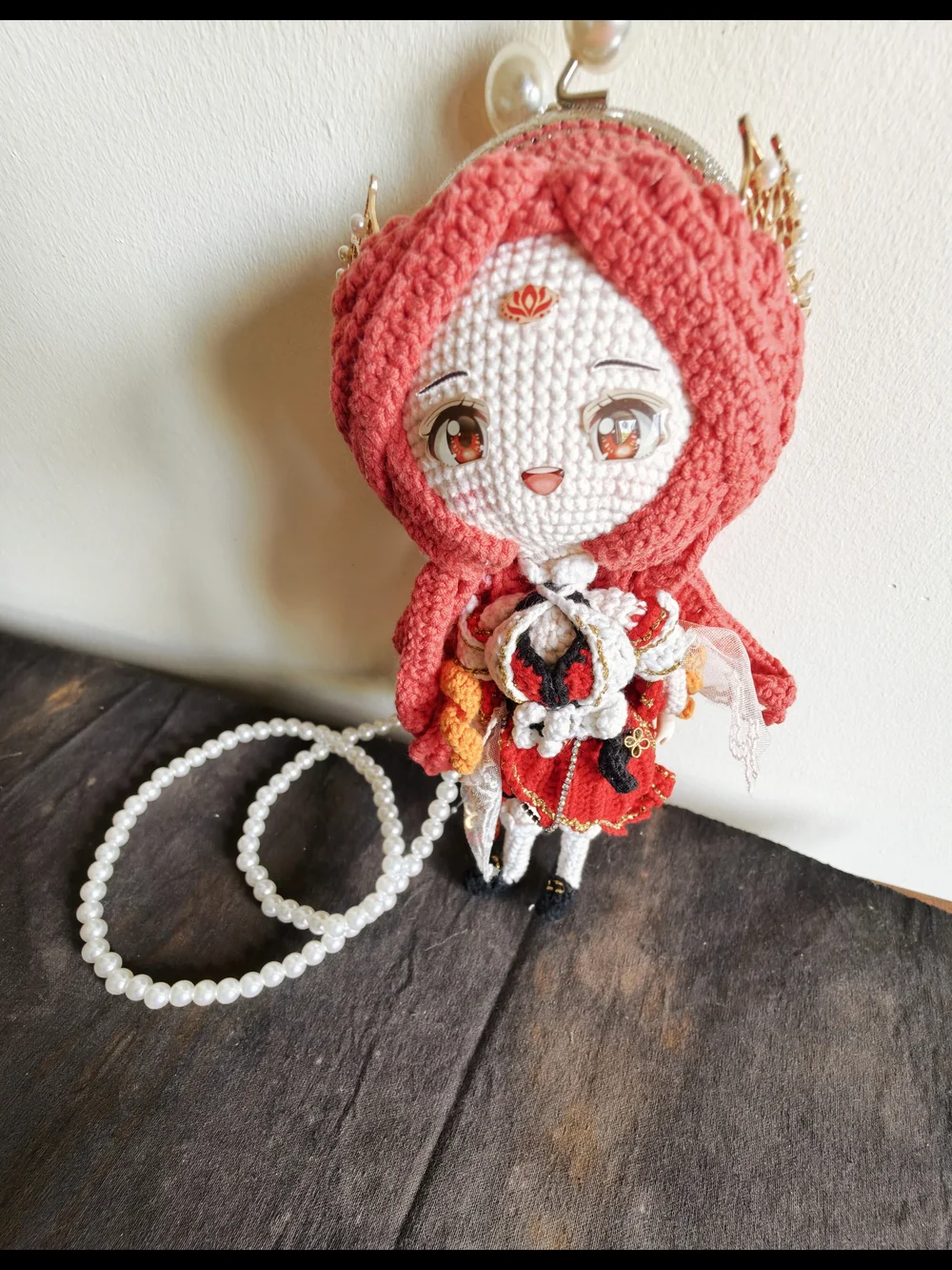 Cute Red Crochet Doll Crossbody Bag - Women - Picture 6 of 12